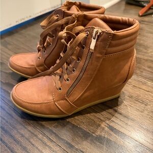 Stylish Brown Wedge Sneakers